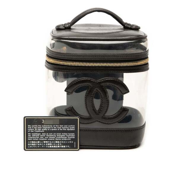CHANEL Black Leather Logo Vanity Bag - Picture 7 of 7